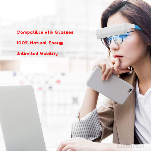 red and blue light therapy glasses (2 in 1) for SAD winter blues